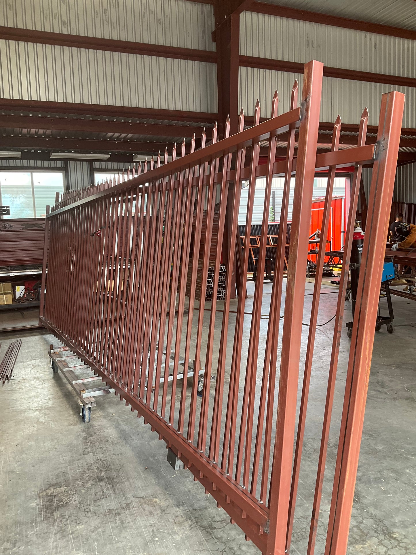 Driveway Wrought Single Iron Gates Red Prime