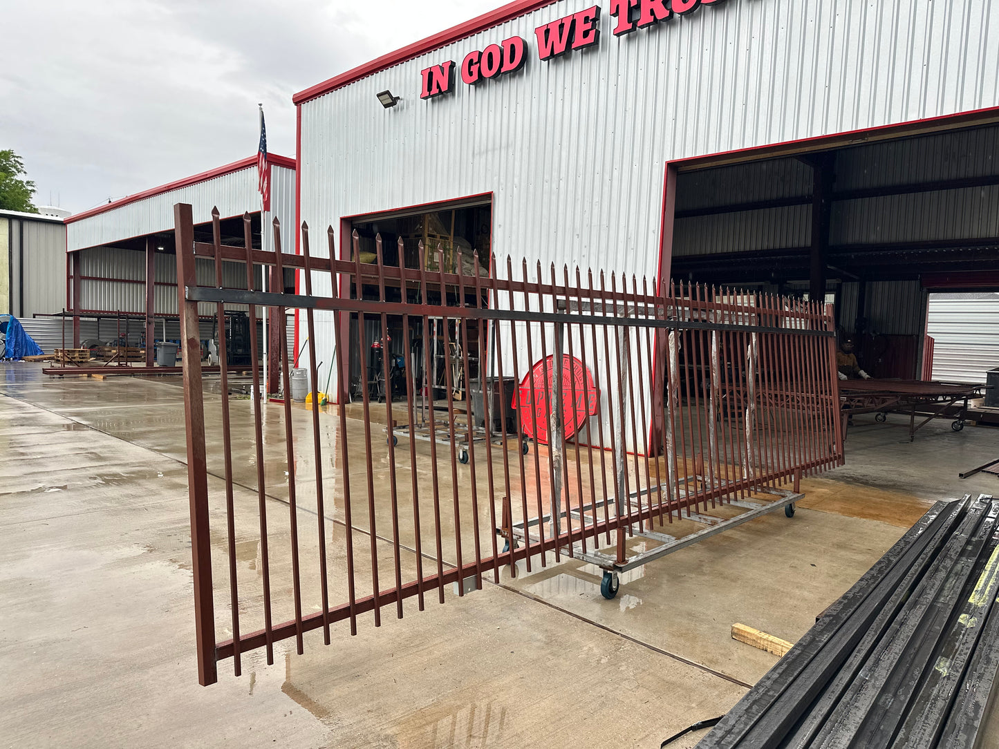 Driveway Wrought Single Iron Gates Red Prime