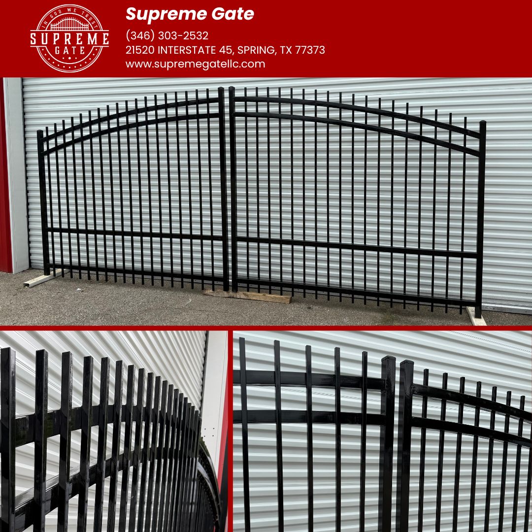 Dual Driveway Wrought Iron Gates Powder Coated