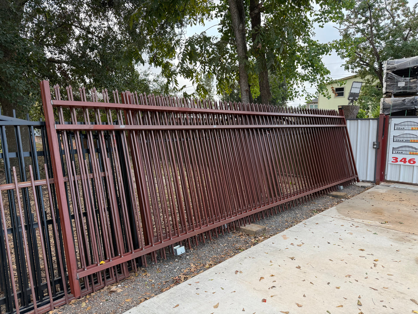 Driveway Wrought Single Iron Gates Red Prime