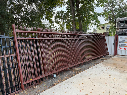 Driveway Wrought Single Iron Gates Red Prime