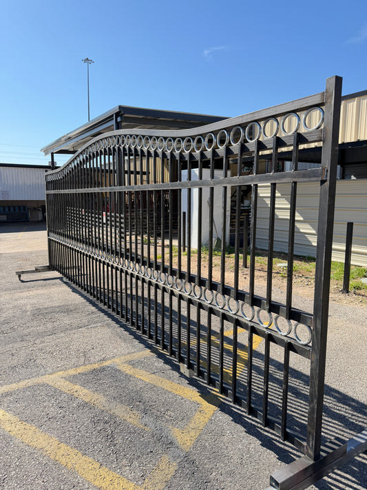 Sliding Driveway Wrought Iron Gate With Rings