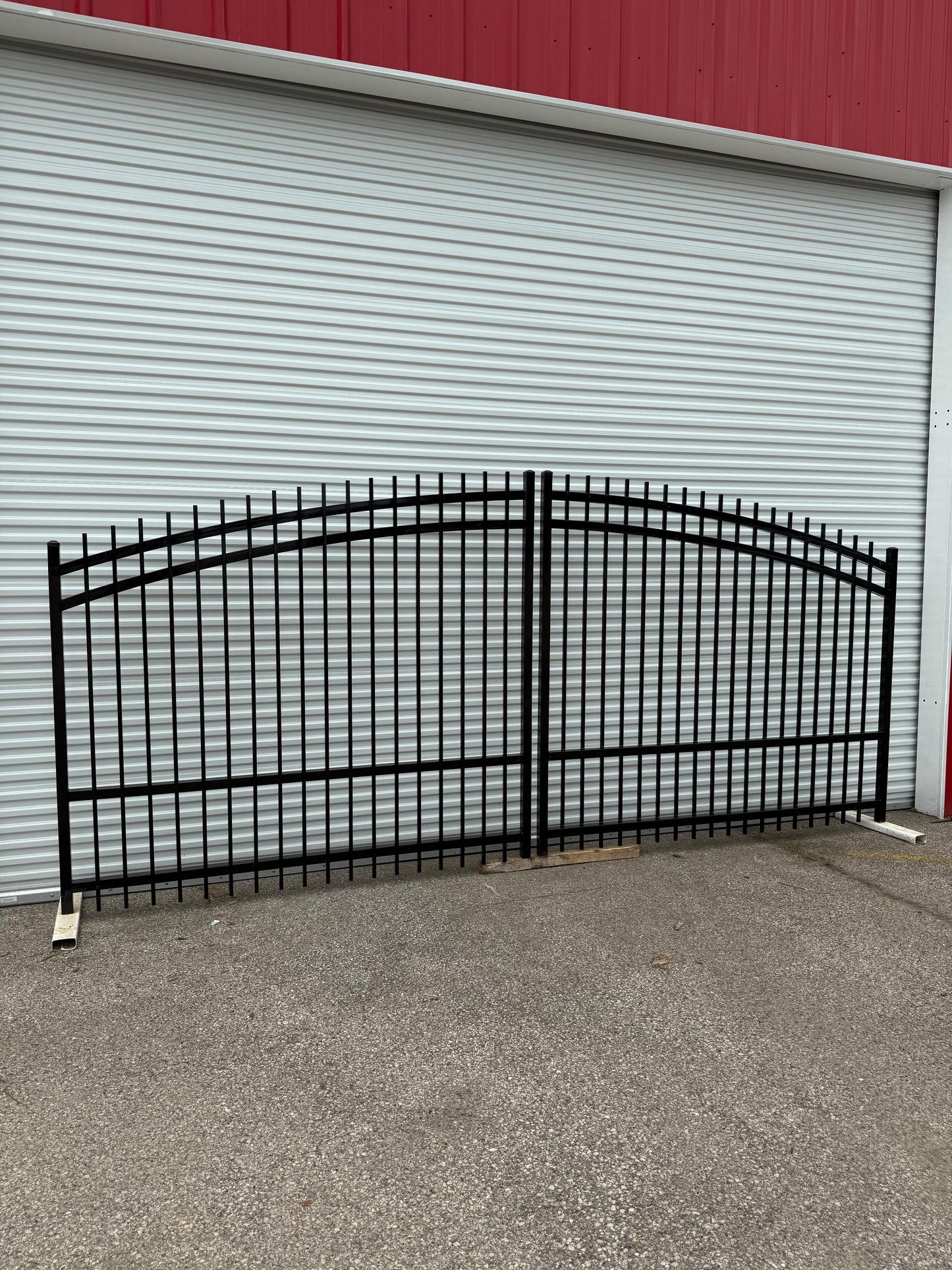 Dual Driveway Wrought Iron Gates Powder Coated