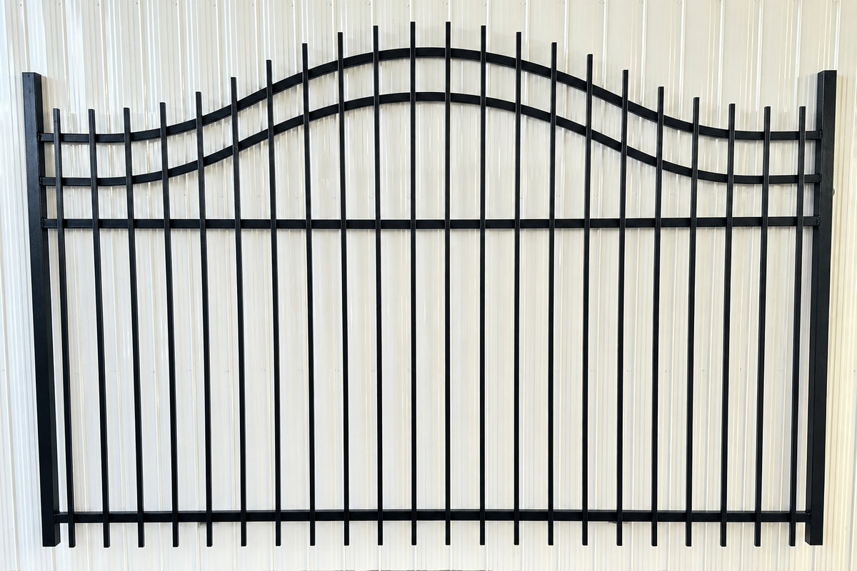 Driveway Wrought Iron Gates With Double Arch