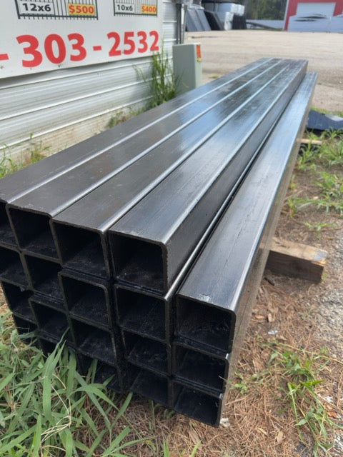 Black Square Tubing Post 4"X 4"X 10' 3/16