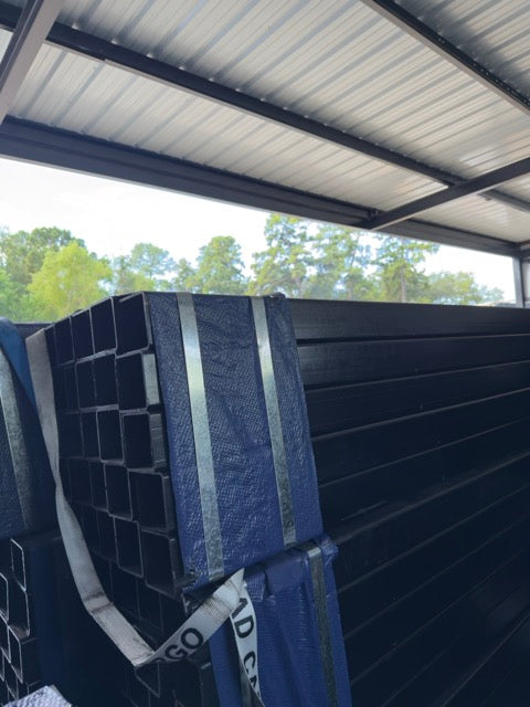 Black Square Tubing Post 4"X 4"X 10' 3/16