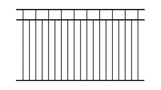 Security Wrought Iron Fence Panels  6 ft. x 8 ft. 3 Rails 5/8" Pickets