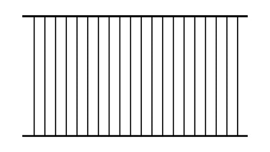 Security Wrought Iron Fence Panels  8ft x 5ft. 2 Rails 5/8" Pickets