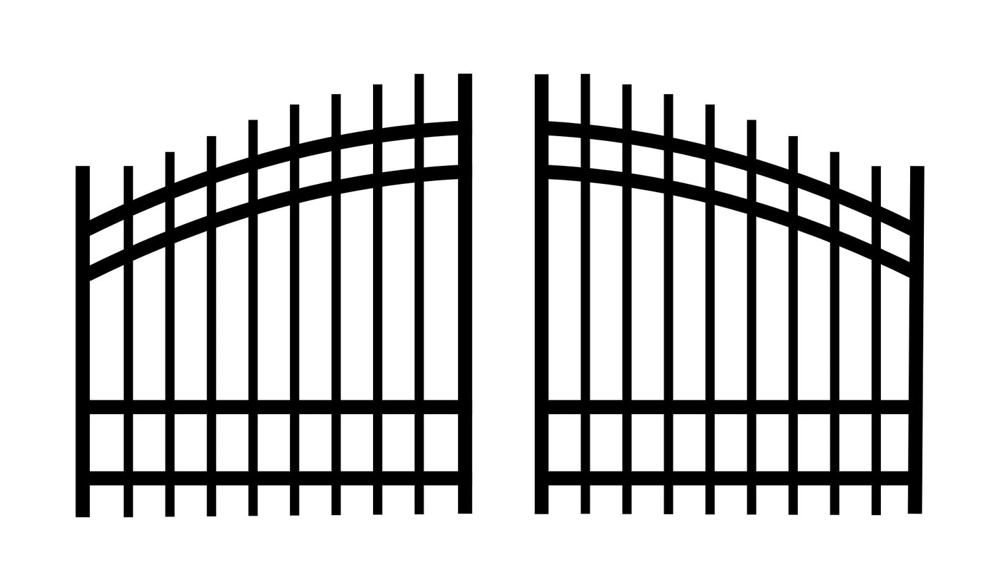 Dual Driveway Wrought Iron Gates Powder Coated