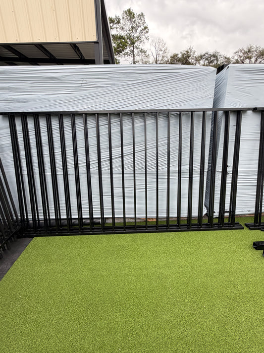 2 Rail Flat Top Metal Fence Powder Coated Pickets 5/8