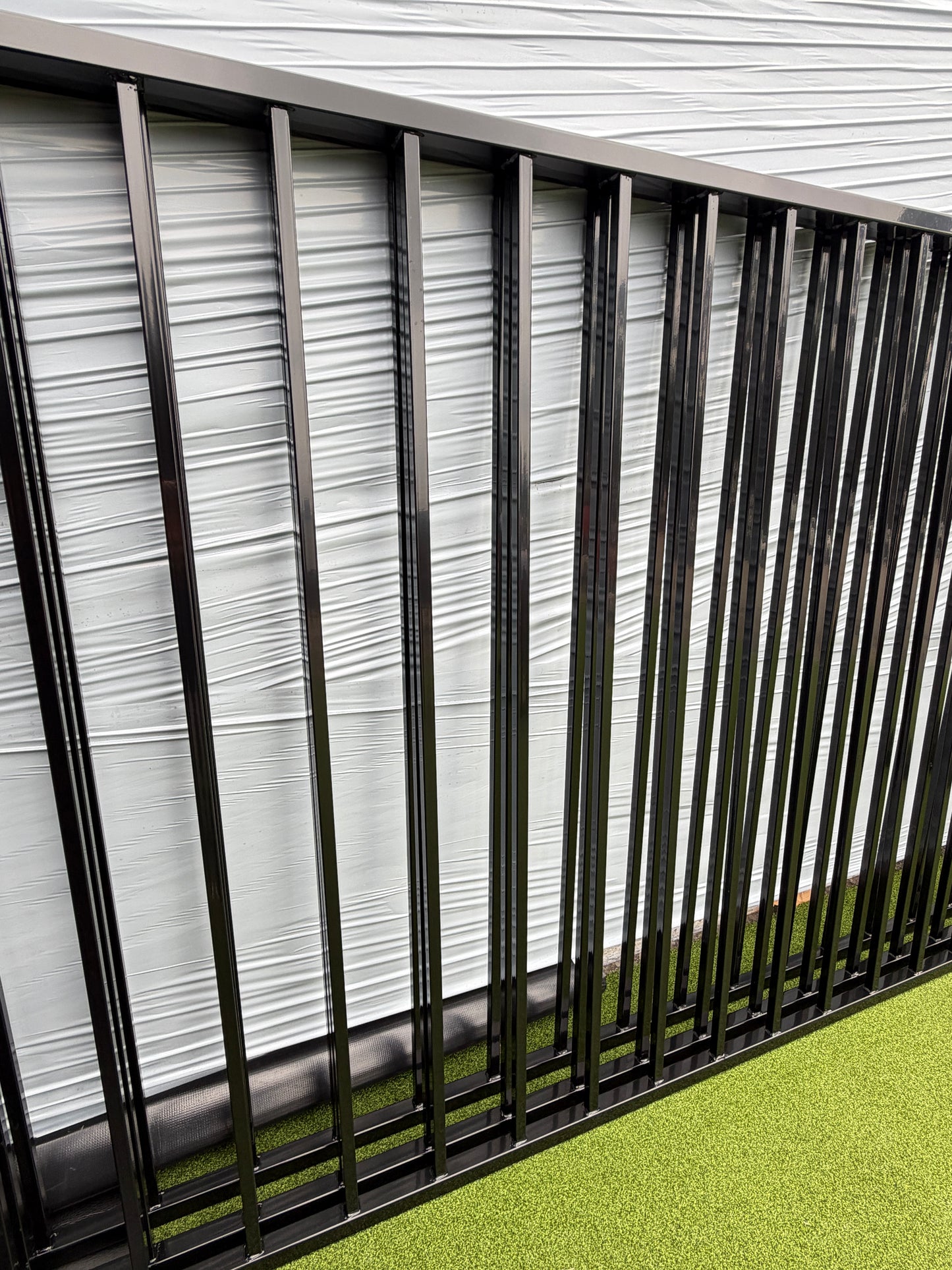 2 Rail Flat Top Metal Fence Powder Coated Pickets 5/8