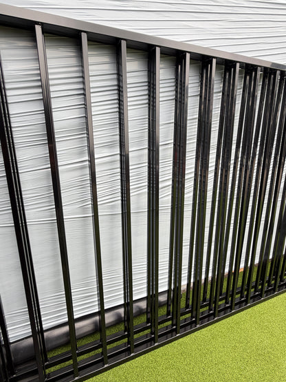 2 Rail Flat Top Metal Fence Powder Coated Pickets 5/8