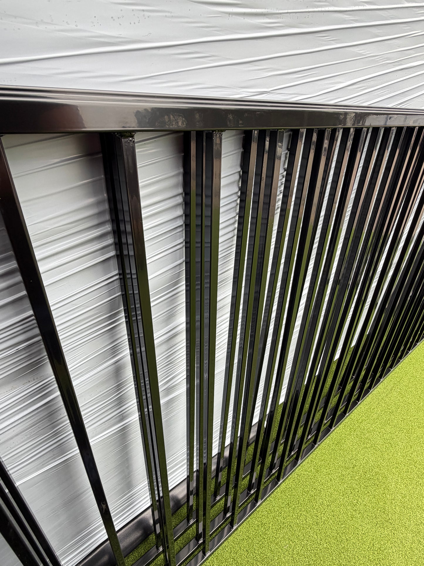 2 Rail Flat Top Metal Fence Powder Coated Pickets 5/8