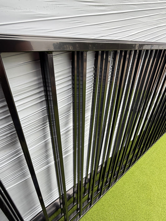 2 Rail Flat Top Metal Fence Powder Coated Pickets 5/8