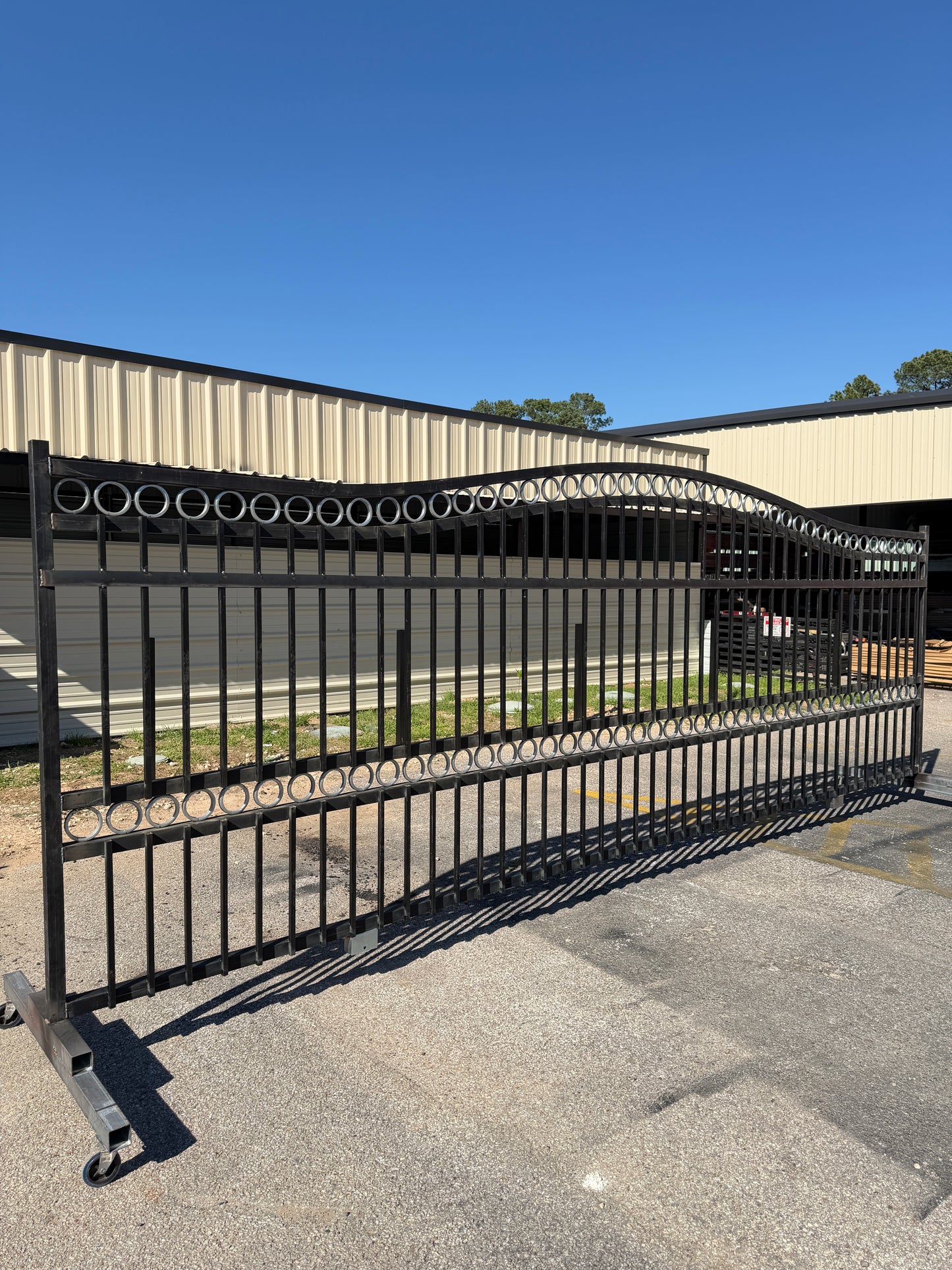Sliding Driveway Wrought Iron Gate With Rings