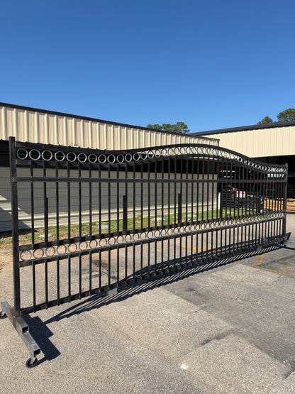 Sliding Driveway Wrought Iron Gate With Rings
