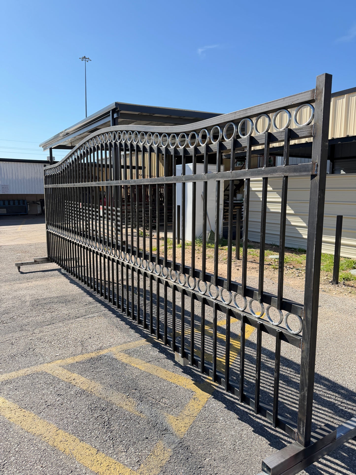 Sliding Driveway Wrought Iron Gate With Rings