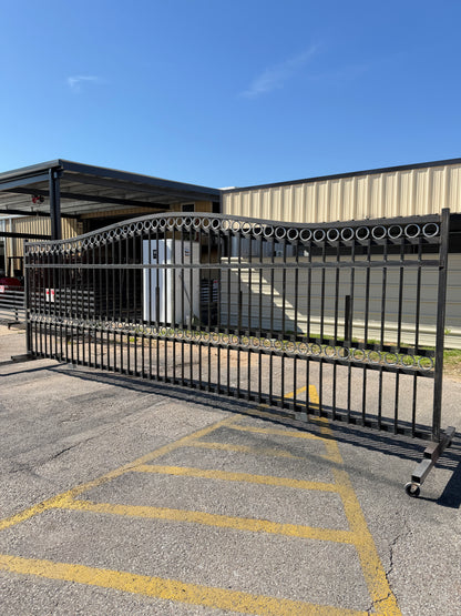 Sliding Driveway Wrought Iron Gate With Rings