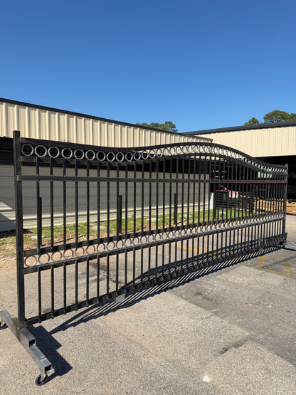 Sliding Driveway Wrought Iron Gate With Rings