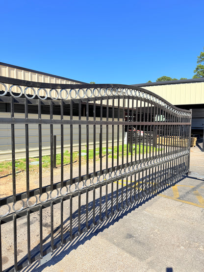 Sliding Driveway Wrought Iron Gate With Rings
