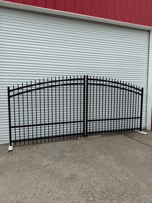 Dual Driveway Wrought Iron Gates Powder Coated