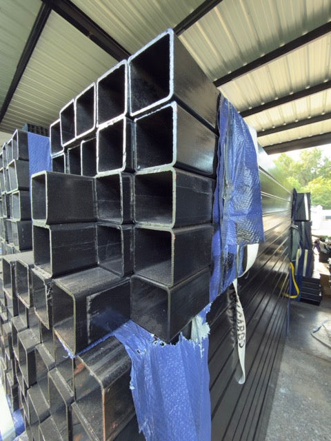 Black Square Tubing Post 4"X 4"X 10' 3/16
