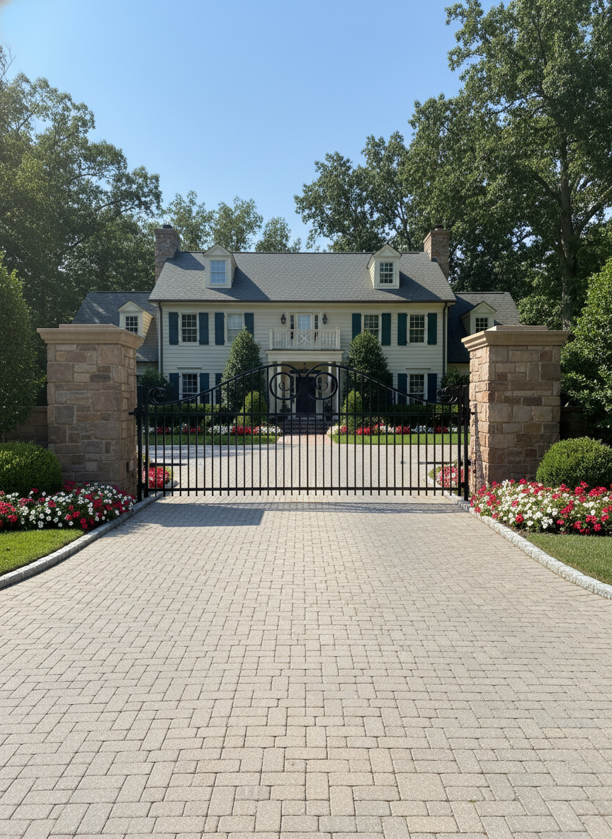 Driveway Wrought Iron Gates Powder Coated