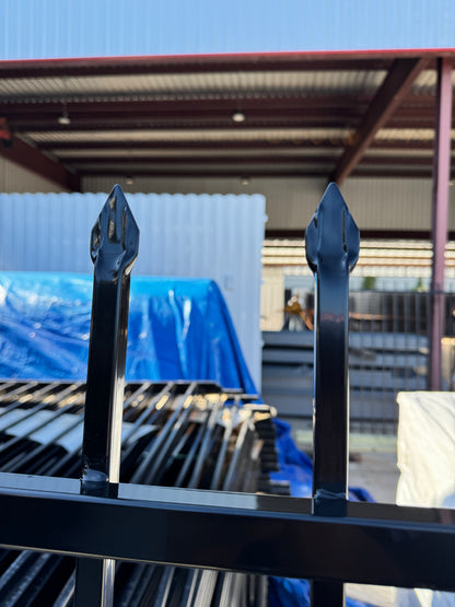 Metal Fence Pressed Point Powder Coated 6 ft. x 8 ft. Pickets 5/8