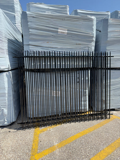 2 Rail Metal Fence Pressed Point Powder Coated Pickets 5/8