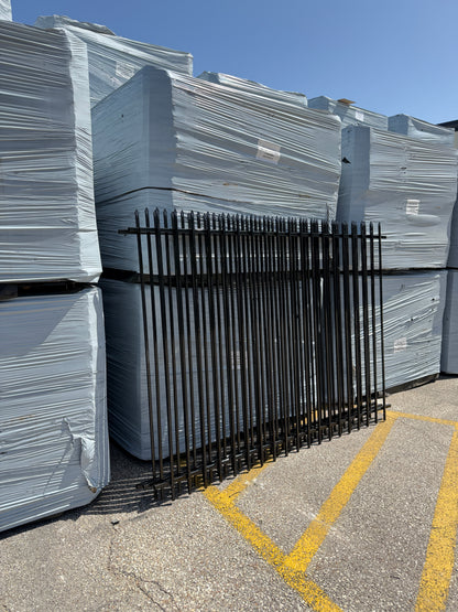 2 Rail Metal Fence Pressed Point Powder Coated Pickets 5/8