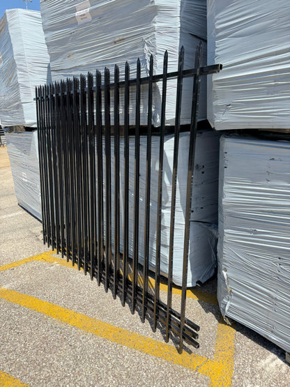 2 Rail Metal Fence Pressed Point Powder Coated Pickets 5/8