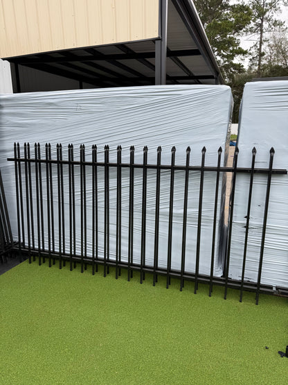 2 Rail Metal Fence Pressed Point Powder Coated Pickets 5/8