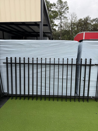 2 Rail Metal Fence Pressed Point Powder Coated Pickets 5/8