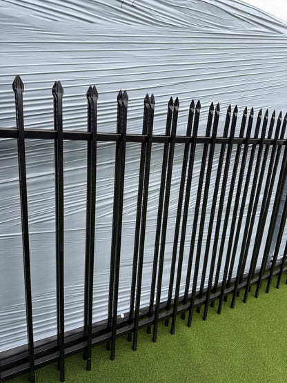 2 Rail Metal Fence Pressed Point Powder Coated Pickets 5/8