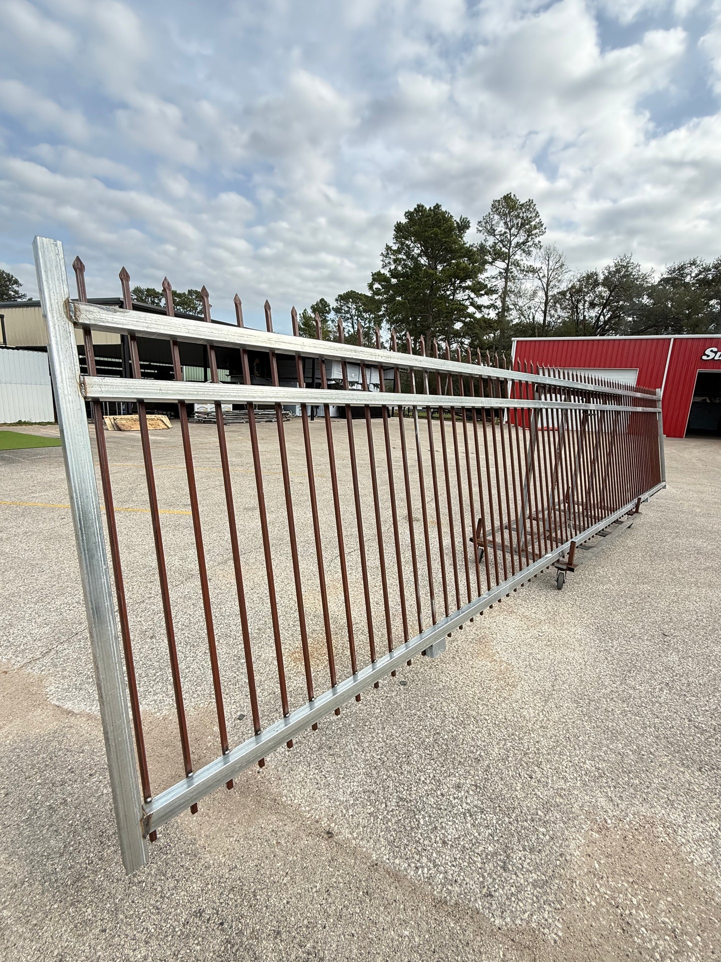 Driveway Wrought Single Iron Gates Red Prime