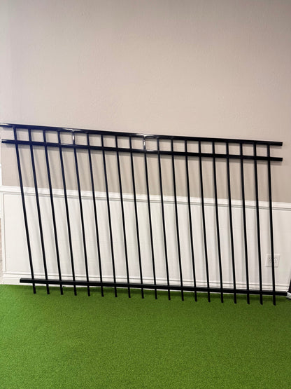 3-Rail Ornamental Steel Flat Top Fence Panel, Rackable