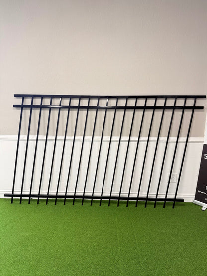 3-Rail Ornamental Steel Flat Top Fence Panel, Rackable