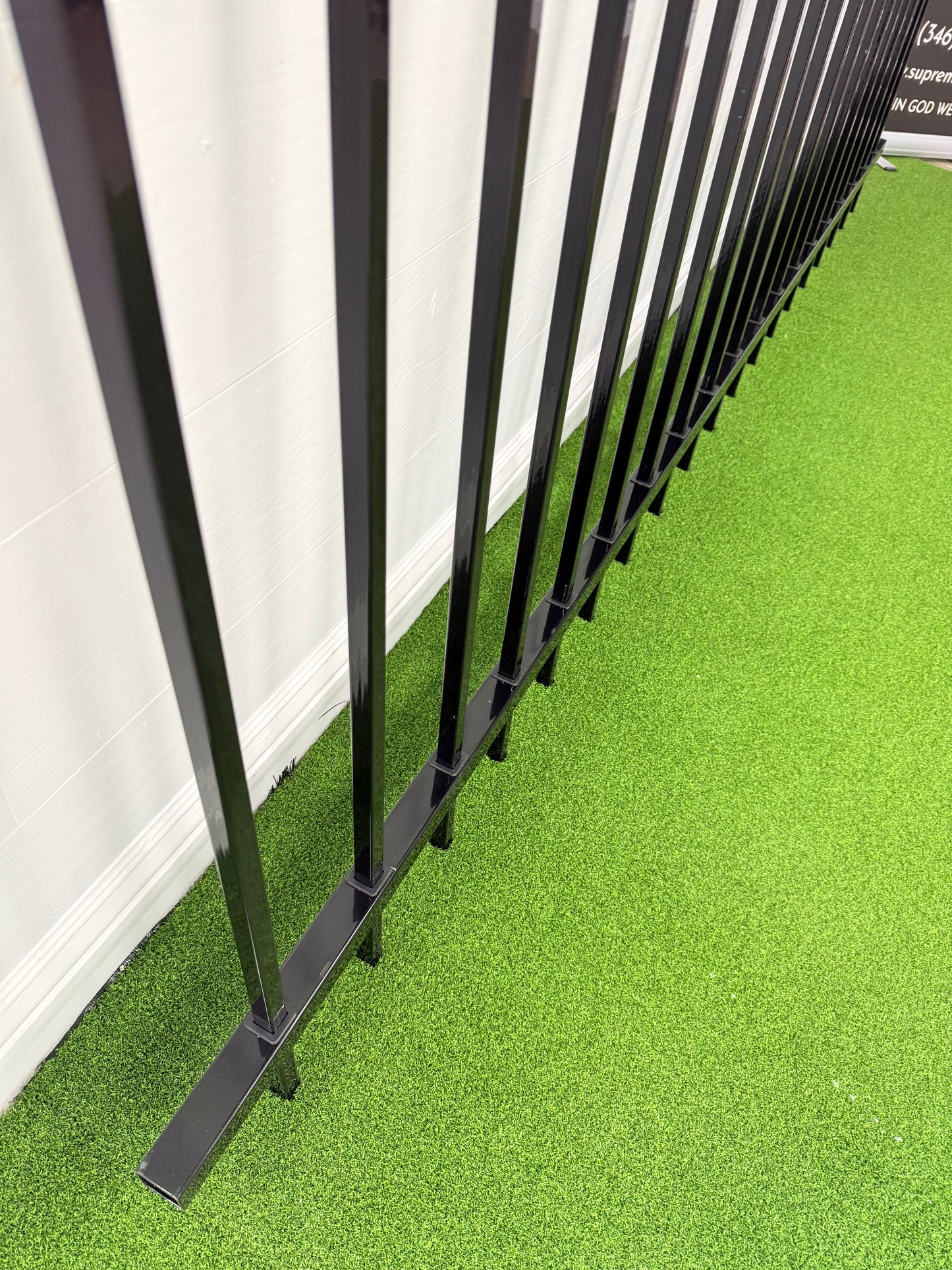 3-Rail Ornamental Steel Flat Top Fence Panel, Rackable