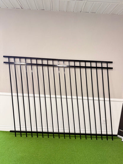 3-Rail Ornamental Steel Flat Top Fence Panel, Rackable