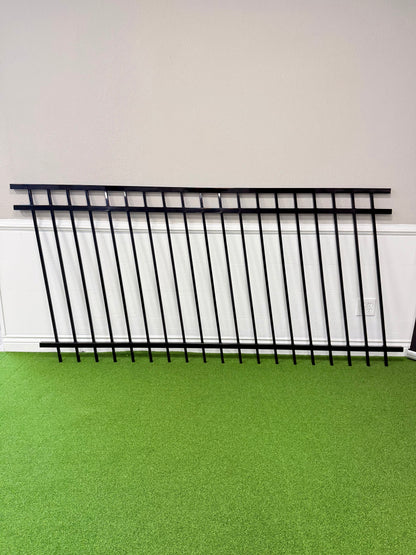3-Rail Ornamental Steel Flat Top Fence Panel, Rackable