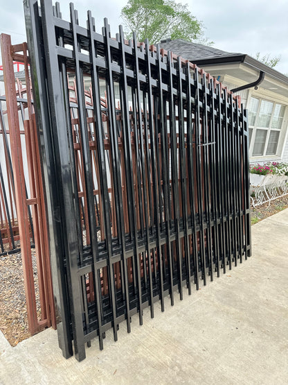Dual Driveway Wrought Iron Gates Powder Coated