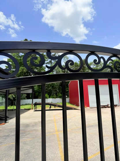 Decorative Arched Sliding Wrought Iron Gate – Elegant Security for Residential and Commercial Properties