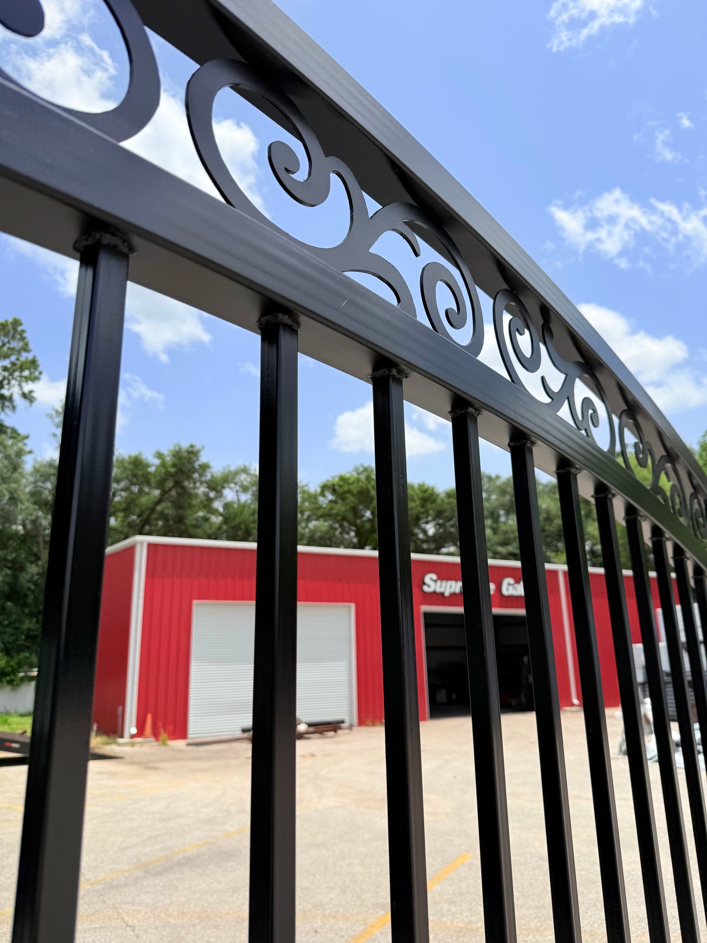 Decorative Arched Sliding Wrought Iron Gate – Elegant Security for Residential and Commercial Properties