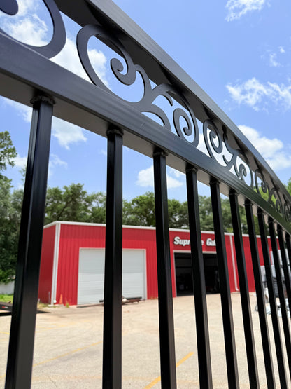Decorative Arched Sliding Wrought Iron Gate – Elegant Security for Residential and Commercial Properties