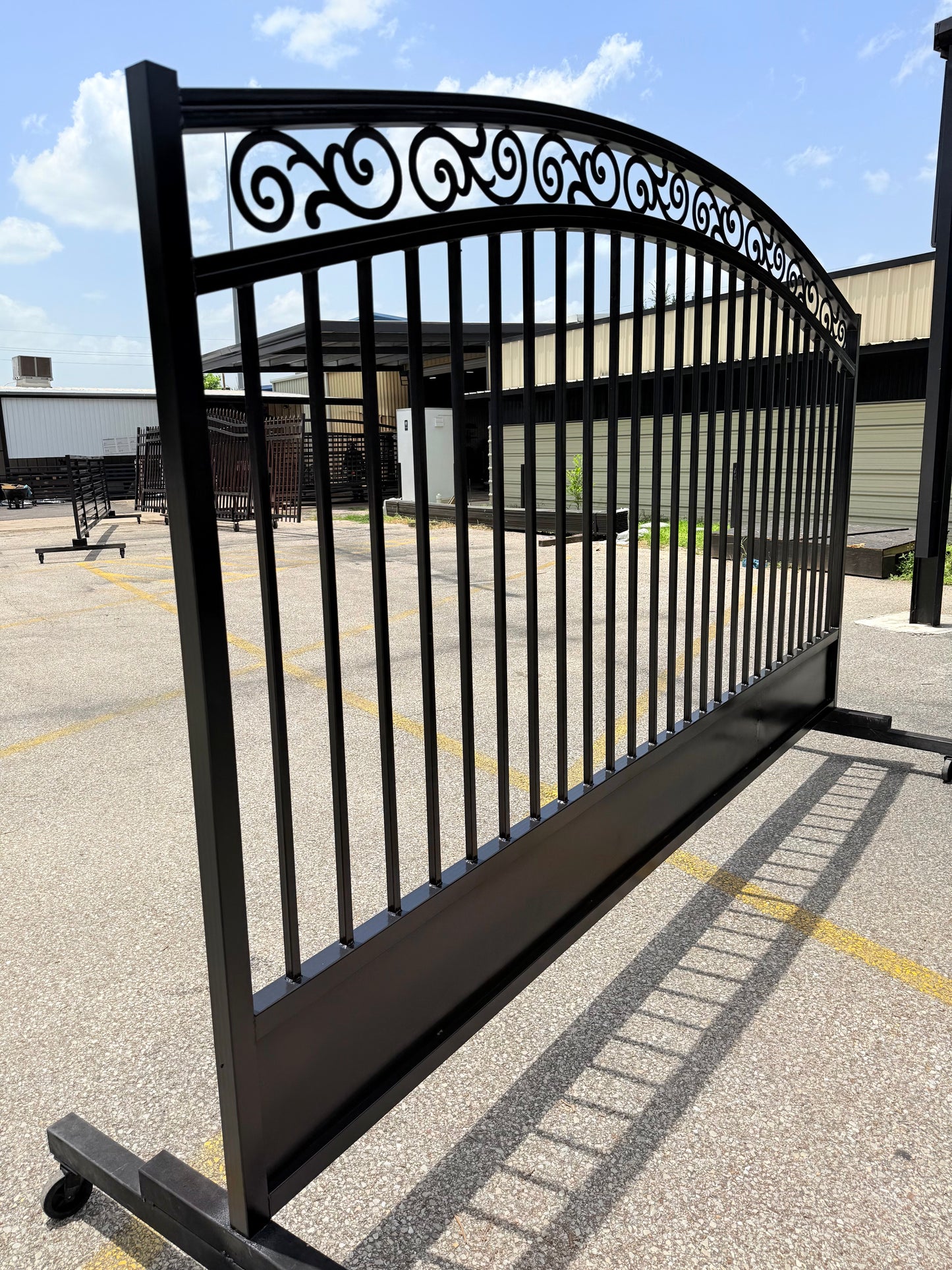 Decorative Arched Sliding Wrought Iron Gate – Elegant Security for Residential and Commercial Properties